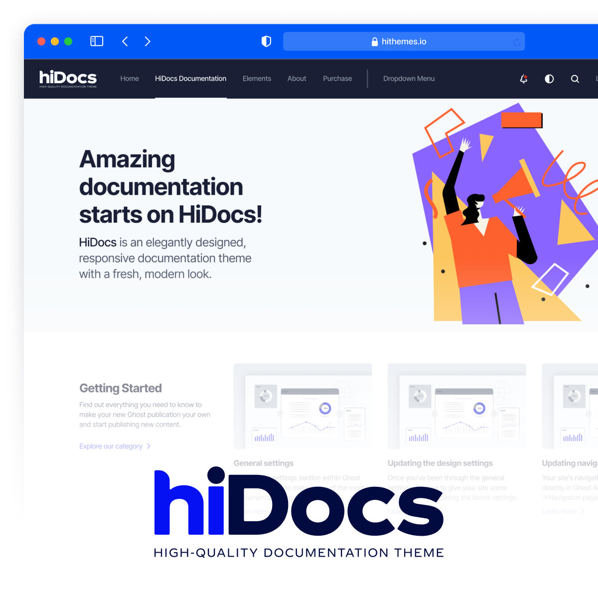 HiDocs - High-Quality Premium Documentation Theme for Ghost