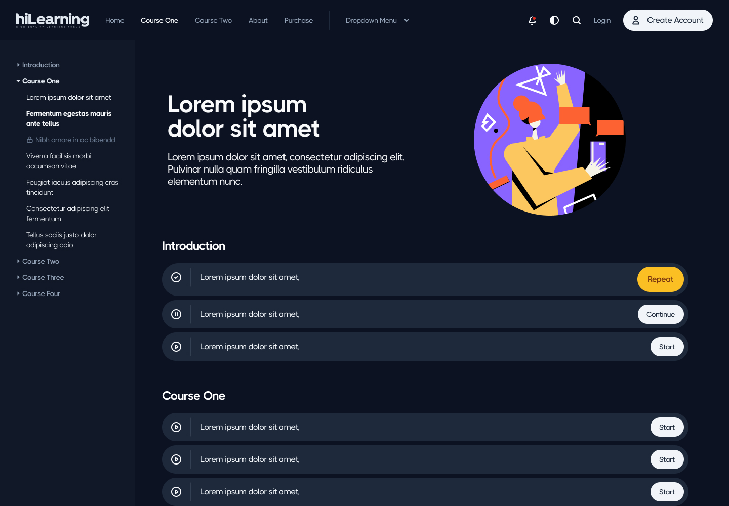 HiLearning TailwindCss & ReactJs Learning Management Theme (Coming Soon Strapi Backend) - Image 3