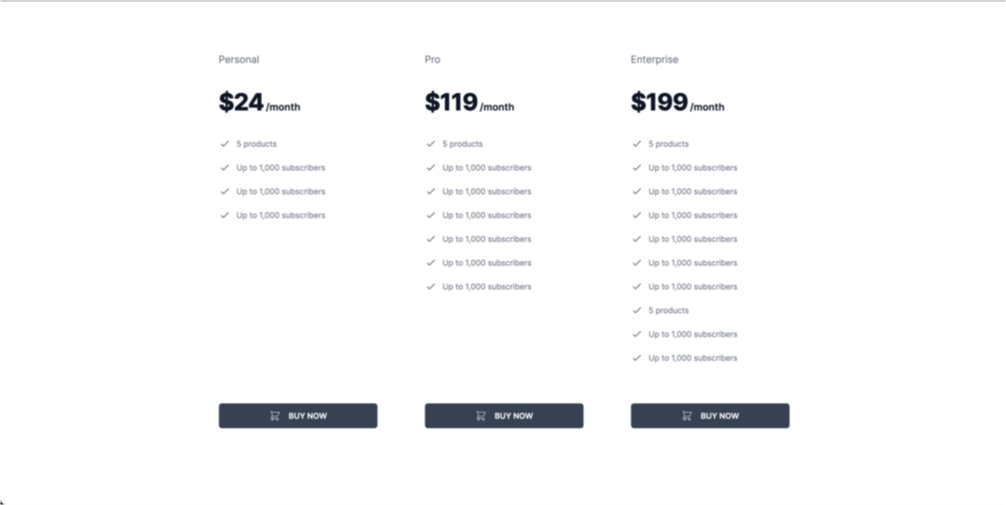TailwindCss Pricing Table Components - Image 4