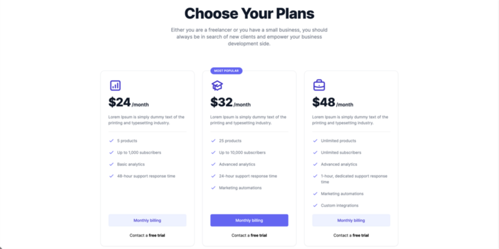 TailwindCss Pricing Table Components - Image 6