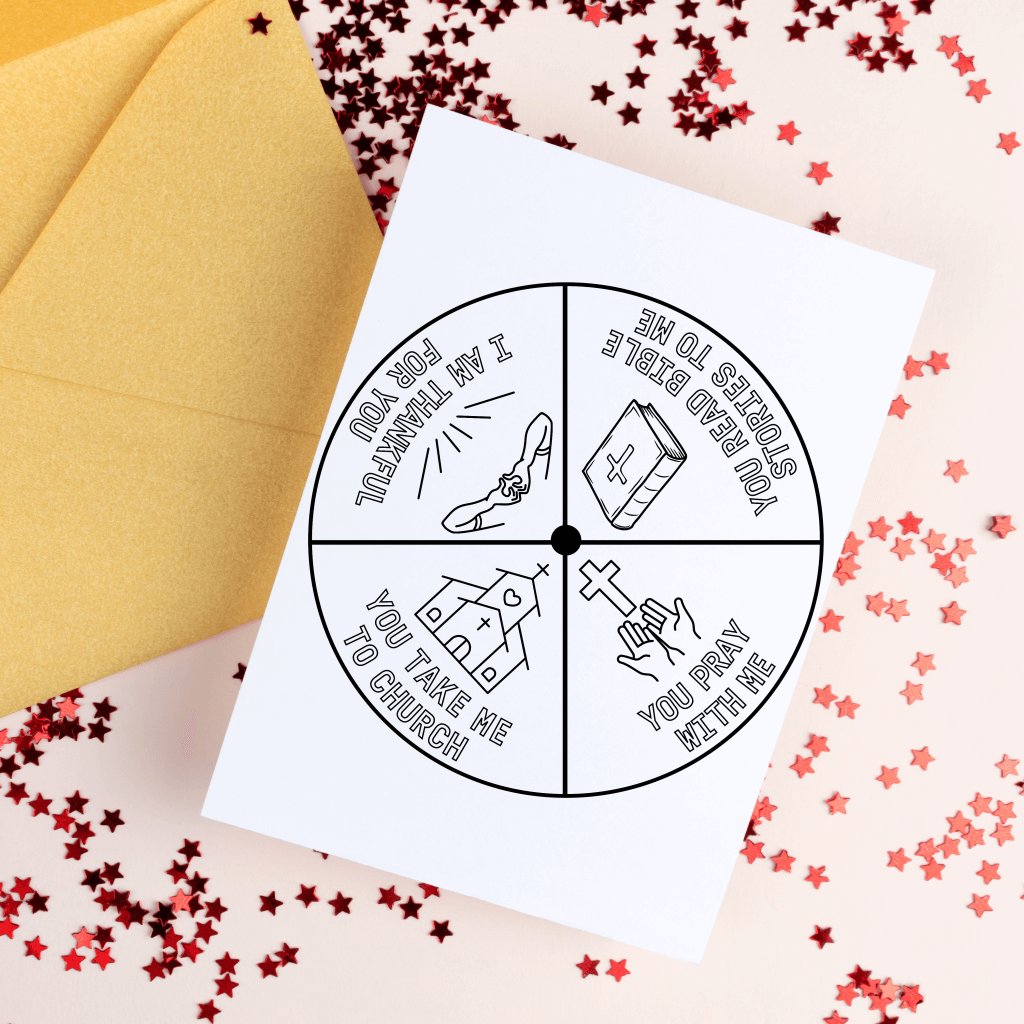 Father's Day Coloring Wheel, Printable Sunday School Lesson, Christian Printable Craft, Scripture Activity,Bible Coloring Page, Gift for Dad - Image 5