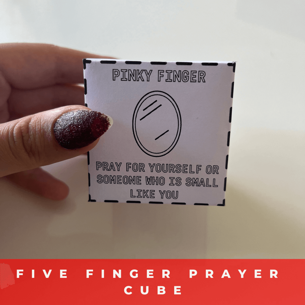 Five Finger Prayer Coloring Cube,Printable Christian Craft,Religious Craft for Kids,DIY Christian Printable for Children,Sunday School Craft - Image 5