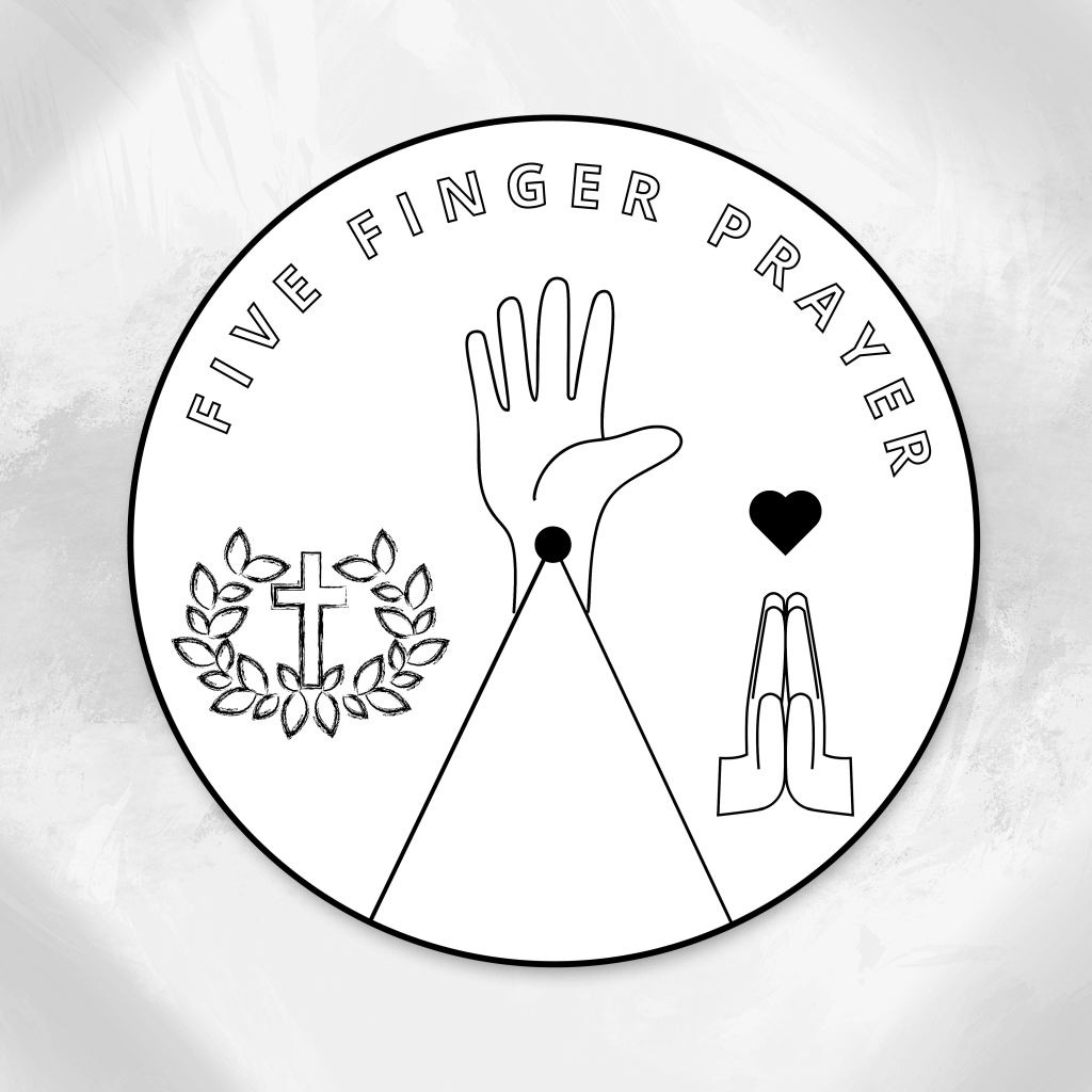 Five Finger Prayer Coloring Wheel,Sunday School Craft, Bible Scripture Memory for Kids,Printable Bible Activity,Bible Story, Prayer Activity - 2