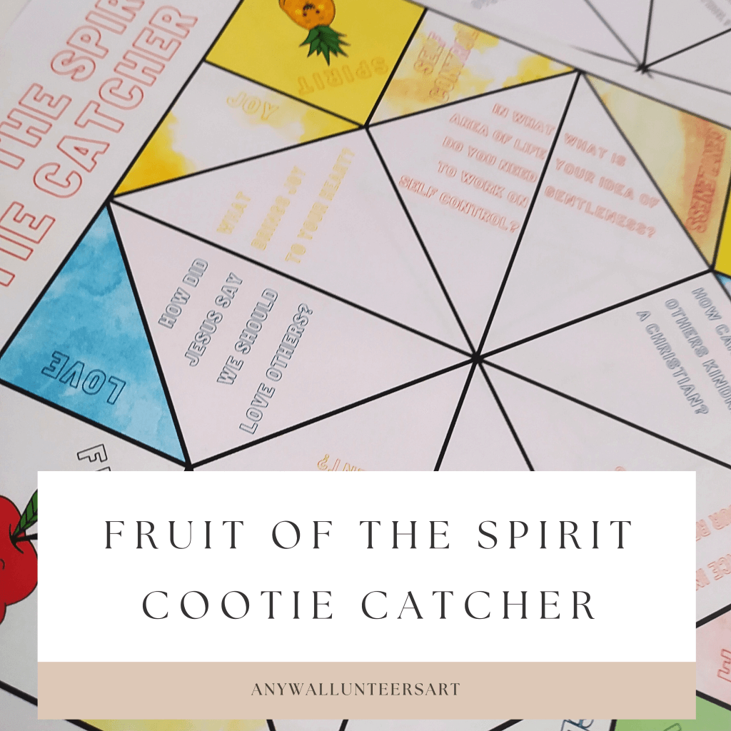 Fruit of the Spirit Cootie Catcher Sunday School Bible Activity, Fruit of the Spirit Paper Craft for Kids, Christian Homeschool Printable - Image 3