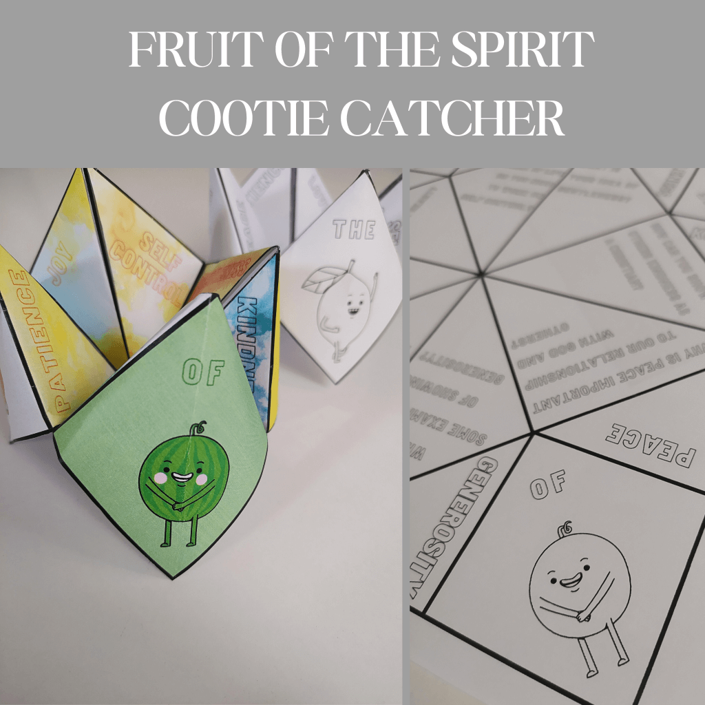 Fruit of the Spirit Cootie Catcher Sunday School Bible Activity, Fruit of the Spirit Paper Craft for Kids, Christian Homeschool Printable - Image 7