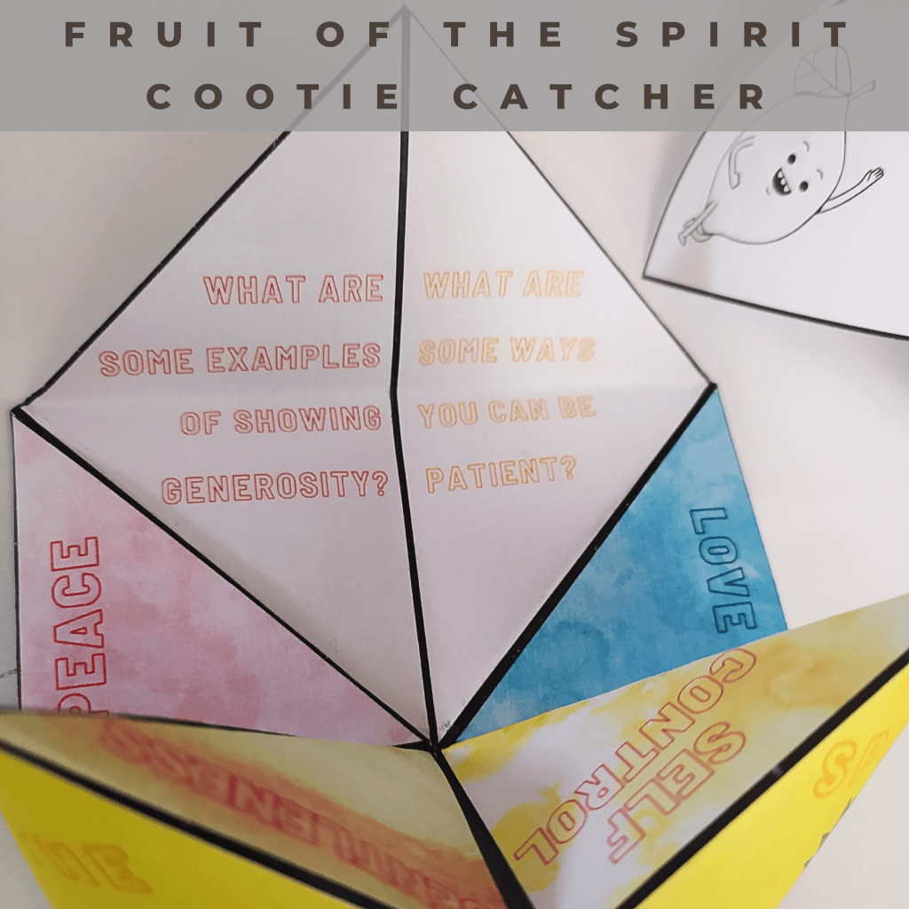 Fruit of the Spirit Cootie Catcher Sunday School Bible Activity, Fruit of the Spirit Paper Craft for Kids, Christian Homeschool Printable - Image 9