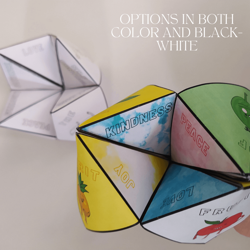 Fruit of the Spirit Cootie Catcher Sunday School Bible Activity, Fruit of the Spirit Paper Craft for Kids, Christian Homeschool Printable - Image 10