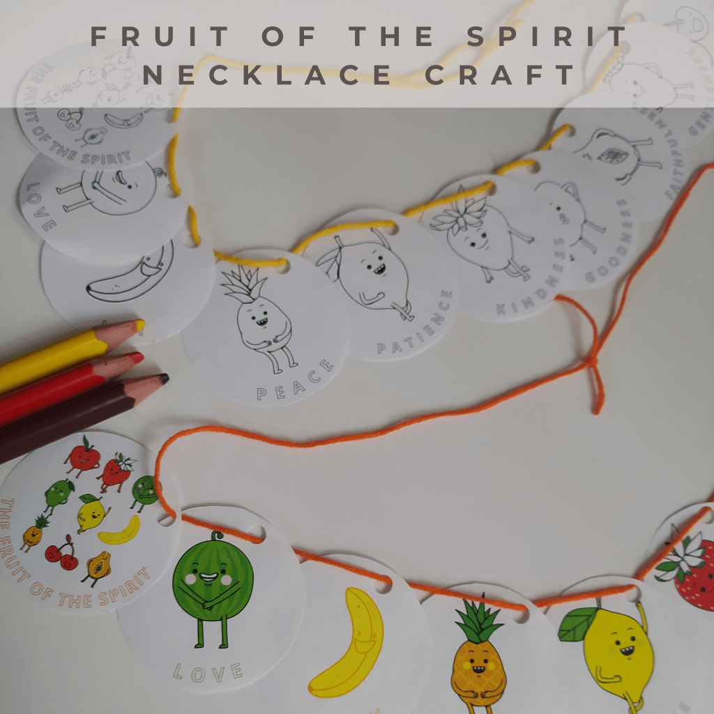 Galatians 5:12-13 Fruit of the Spirit Necklace Craft, Fruit of the Spirit Activity, Homeschool Worksheet, Printable Sunday School Craft - Image 5