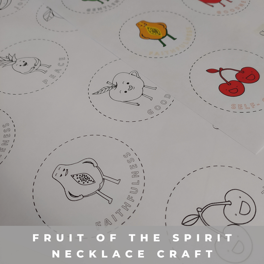 Galatians 5:12-13 Fruit of the Spirit Necklace Craft, Fruit of the Spirit Activity, Homeschool Worksheet, Printable Sunday School Craft - Image 7