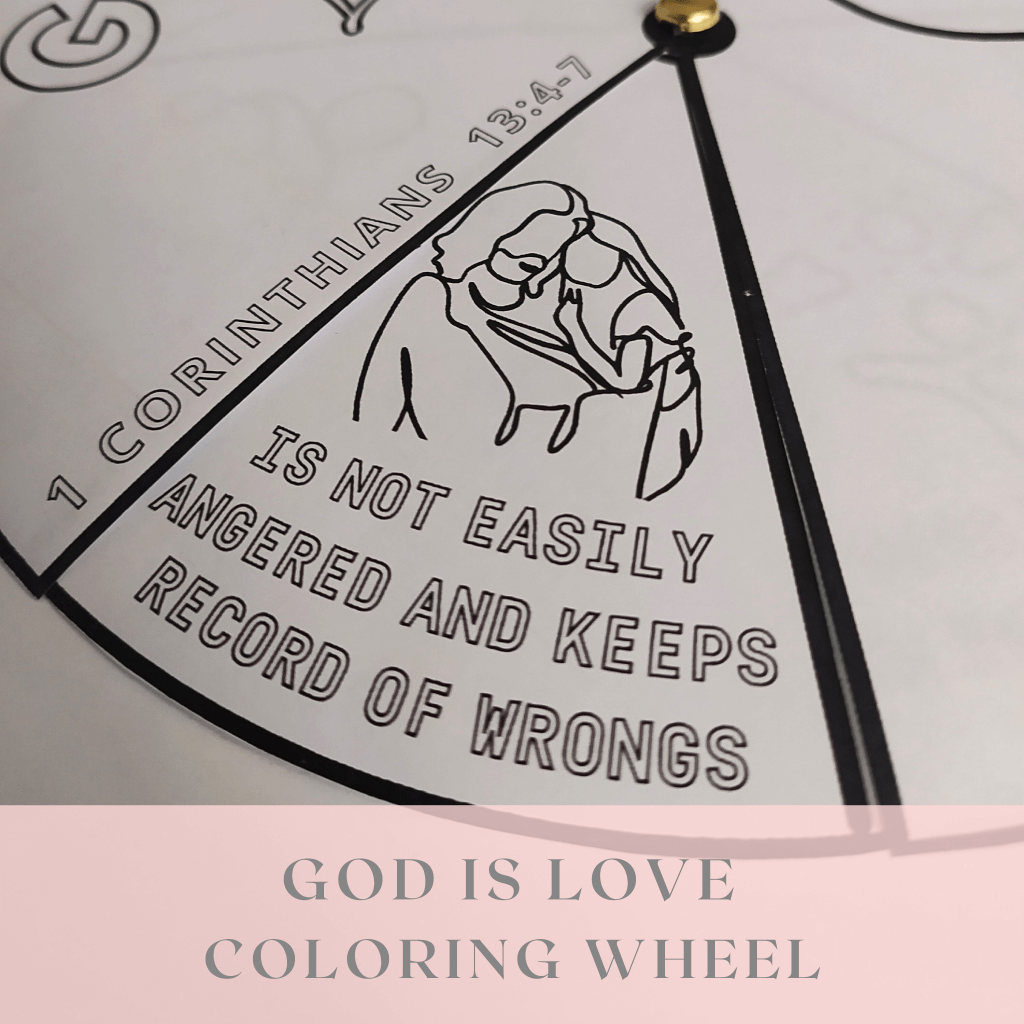 God Is Love Coloring Wheel, Printable Sunday School Lesson, Bible Verse Sunday School Activity,Prayer Activity, Scripture Craft,Bible Lesson - Image 8