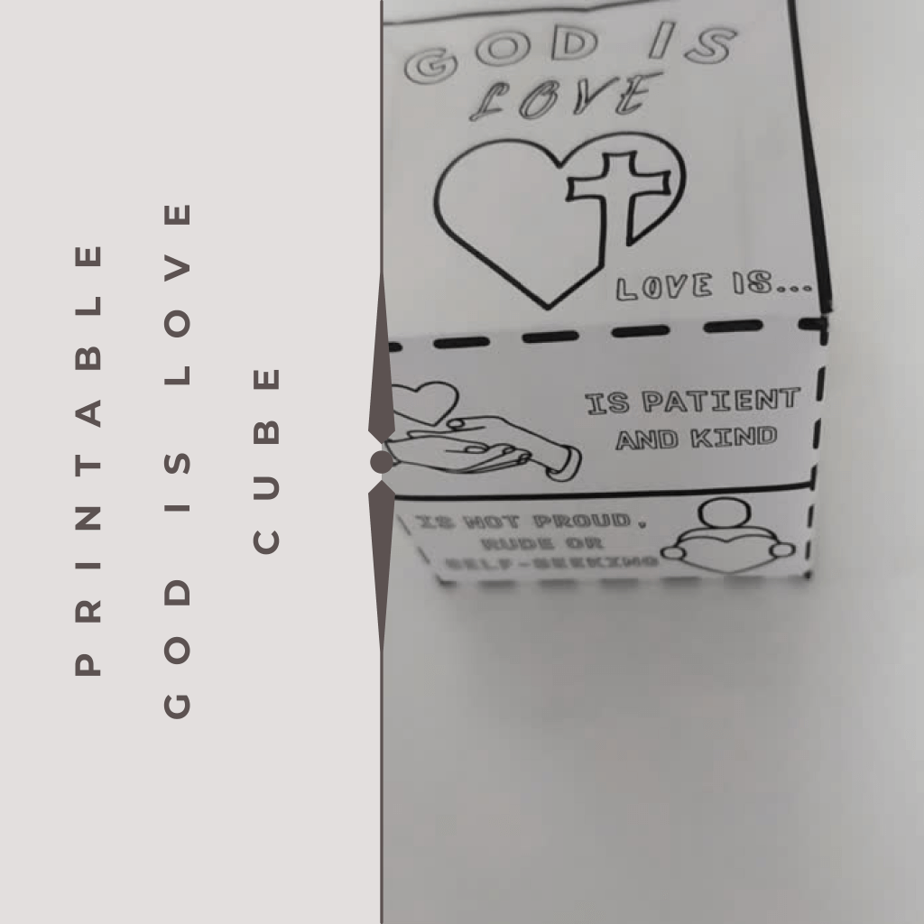 God Is Love Coloring Cube,Printable Bible Coloring Page Learning Sheet, Bible Verse Sunday School Activity, Printable Sunday School Craft - Image 9