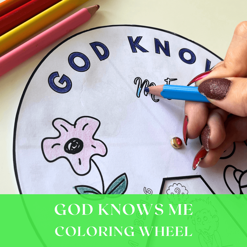 God Knows Me Coloring Wheel,Sunday School Lesson Craft, Bible Scripture Memory for Kids,Printable Bible Activity,Bible Story,Prayer Activity - 9
